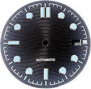 [WUYONGSI] 1pc 31mm Black/Blue/Green/Coffee Sterile Wave Stripe Texture Watch Dial Green Luminous Indexes Fit NH35 NH35A Movement(Wave Black)