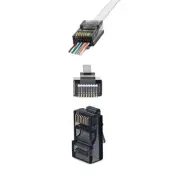RJ45 Gray EZ Modular Plug CAT6 UTP Network Cable End Pass Through Connector Lot