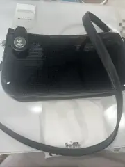 NWT COACH Penn Small Leather Sequined Shoulder Bag Clutch Black CM547