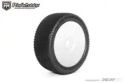 Powerhobby J-Zero 1/8 Buggy Tires White Dish Wheels (2) Medium Soft Unglued