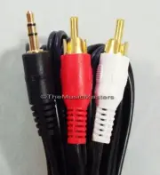 6' ft 3.5MM (1/8") Stereo Male to Dual RCA Plugs Premium Audio Cable Wire VWLTW