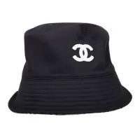 在飛比找momo購物網優惠-【CHANEL 香奈兒】Bucket Hat白色LOGO 漁