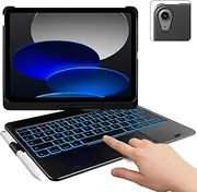 Keyboard Case for iPad 10th Generation (10.9", 2022) & iPad 11" (A16, 2025) - with Multi-Touch Touchpad, 360° Rotation, RGB Backlight, Pen Holder, QWERTZ - Black
