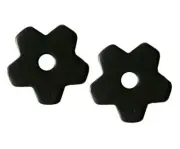 Pair Black Steel Spur Rowels No 36B 1" 5 Point Western Cowboy