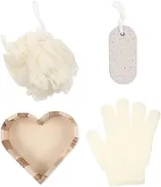 Bath Tools 1 Set Wood Bucket Foot Stone Foot File Body Scrubber Gloves Exfoliating Kit Storage Box Storage Grooming