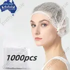 1000Pcs Disposable Head Cover Hair Net White Elastic Hair Cap for Beauty Salon