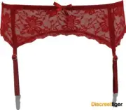 Sexy Red Lace Garter Belt for Stockings Vintage Inspired Petite to Plus Size