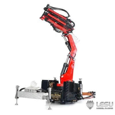 LESU 1/14 RC Hydraulic Truck Crane w/ Lights Oil Pump for Dumper Tipper Model