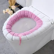 ALAGPNPMZH Winter Warm Soft Washable Toilet Seat Cover Toilet Mat for Home and Comfort Closestool Mat Seat Case Toilet Lid Cover Accessorie Toilet seat(Handle Pink)