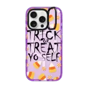 iPhone 16 Pro Impact Ring Stand Case MagSafe Compatible TRICK OR TREAT YO SELF - HALLOWEEN SELF-LOVE CANDY TYPOGRAPHY By Ebi Emporium