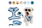 3-PIECE WALKIES BUNDLE [Pipco Pets] - Adjustable Dog Harness + Lead + Poo Bag Dispenser (Sailor Pup, M)