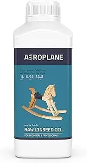 AEROPLANE Brand - Raw Linseed Oil - Used for Wood Finishing & Restoration, Sports Equipment, Wall Base Coat & Putty, Tools & Hardware - Natural Wood Varnish, Amber