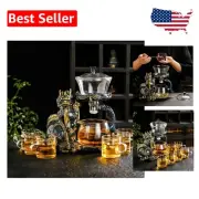 Blue Golden Dragon Glass Teapot Set with Infuser - Perfect for Loose Leaf Tea