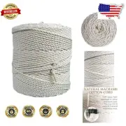 3-Ply Cotton Macrame Rope 4mm - 853 Feet for Elegant Wall Hangings and Gift Wrap