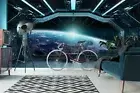 3D Spaceship Earth Wallpaper Wall Mural Removable Self-adhesive Sticker 741
