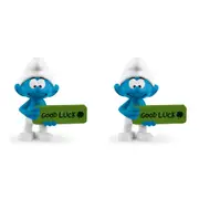 2x Schleich 2.1'' Good Luck Smurf Action Figure Kids/Children Fun Play Toy 3-8y