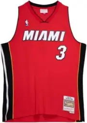 Mitchell & Ness Miami Heat Dwyane Wade Basketball Jersey Men’s Medium Red Black