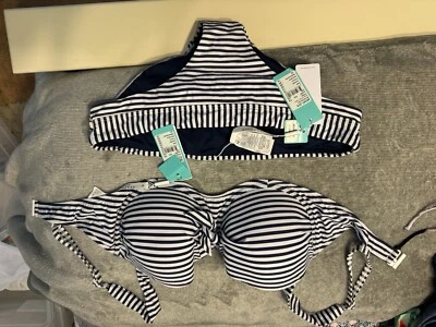 Seafolly bikini set Brand New With Tags Navy And White Stripe. Size 14.