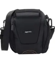 AMAZON BASICS Compact Black DSLR Camera Bag w/ Shoulder Strap 4 pockets new Zoom