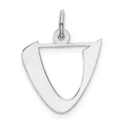 Sterling Silver Rhodium-Plated Artisan Block Letter Y Initial Charm