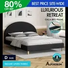 ALFORDSON Bed Frame Double Size Mattress Base Platform Fabric Charcoal CALLA