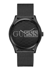 GUESS Black Reputation Logo Mesh Watch