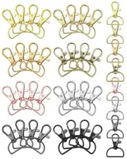 80Pcs Swivel Clasp Hooks, 8 Colors Metal Swivel Snap Hooks, 25mm Keychain Cla...