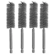 4-Pcs Stainless Steel Wire Brushes for Drill ALA-ZCO Hex Shank Cleaning Brus...