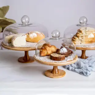 Cake dessert stand display rack snack tray with glass cover