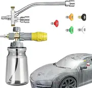 Pressure Washer Foam Cannon | 4000 PSI Double-Head Car Wash Foam Cannon | Ergonomic Lawn Garden Sprayers for Auto Detailing Marine Vessel RV Cleaning