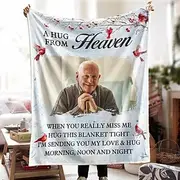 A Hug from Heaven Personalized Memorial Blanket Soft and Cozy Customized Memorial Throw Thoughtfully Designed for Comfort and Remembrance Ideal as a Heartfelt