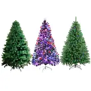 Artificial Christmas Tree with Lights 2.4M/2.1M/1.8M/1.5M Xmas Decorations Stand