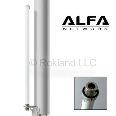 Alfa 9 dBi AOA-2409N outdoor Wi-Fi omni-directional antenna + mount bracket kit
