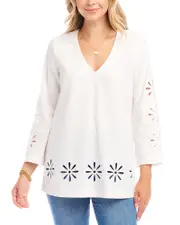 Karen Kane Floral Cutout Top