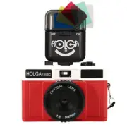 Holga 135BC 35mm Plastic Retro Film Camera 135 BC Red with Flash