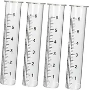 Generic 4pcs Test Tube Rain Gauge Tubes for Floating Replacement Rain Gauge Tube Gauge Tubes Replacement Detector Water Gauge Hose Clear Container Rainfall Meter Stratus Rain Gauge Glass