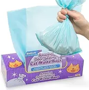 BOS Amazing Odor Sealing Cat Waste and Cat Litter Disposal Bags - Durable and Unscented (90 Bags) [Size: M, Color: Light Blue]