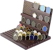 Coin Display Stand - Coin Organizer Holder Rack | Non-Slip Star Cooins Display Case | Wooden Indoor Home Decoration, Reusable Badge Organizer For Living Room, Bedroom, Study And Others