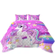 Pinkish Rainbow Unicorn Coverlet