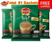 Moccona Trio Espresso Coffee Powder 3 in1 Mix Instant Beverage 27 Sachets X3