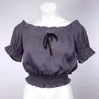 Romeo & Juliet Couture Women's Front Tie Off Shoulder Short Sleeve Blouse