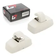 2x Sun Visor Bracket Clips Pearl Grey With Cover for Audi A2 A3 A4 A5 A8 (for: Audi)