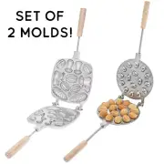 2 Metal Baking Molds – Nut & Mushroom Cookie Press Oreshki & Forest Treats Molds