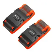 2Pcs Luggage Straps with Combination Lock TSA Approved Gray Orange