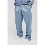 Mens Blue Straight Leg Homme Joggers
