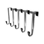 Adoored 5 Satin Chrome Hooks Over-The-Door Hook Rack