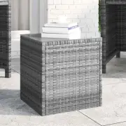 vidaXL Side Table Grey 40x37x40.5 cm Poly Rattan and Tempered Glass OLL