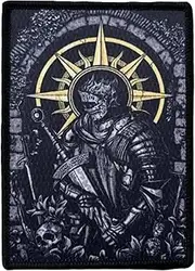 [Viusneun] Skeleton Knight Printed Patches, Skull Military Morale Patch Hook and Loop Skull Badge Sew On for Clothing, Dress, Hat, Backbags