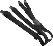 [LIFKOME] Unisex Men's Heavy Duty Suspenders Elastic Suspender for Pants 3.8cm Corn Pattern Plastic Clip Black
