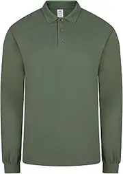 [Mukua] Women's Pl200wc_616_l Long Sleeve Polo Shirt, Green tea, L, Green Tea, L